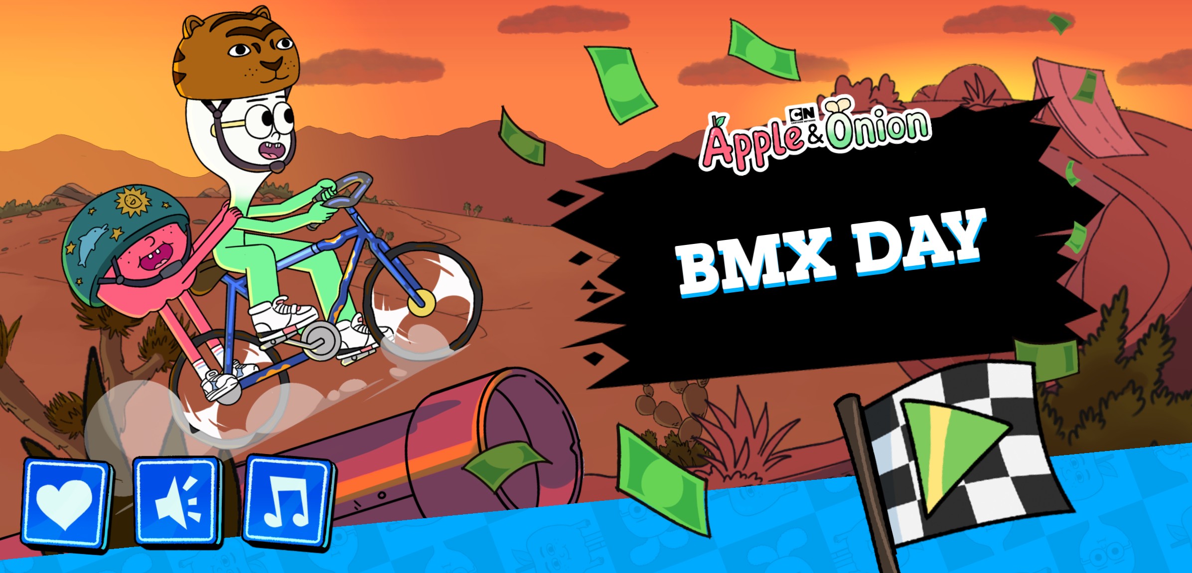 Apple and Onion BMX Day - Cartoon Network Bike Racing: Professional Gaming Elite